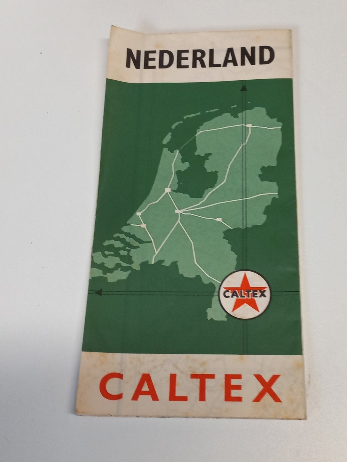 Caltex Landkaart Nederland - Vintage wegenkaart, Gelezen, Caltex, Ophalen of Verzenden, Landkaart