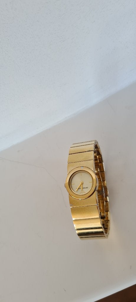 Emporio Armani AR5455 Gold Plated Dames Horloge Strakke Band, Ophalen of Verzenden