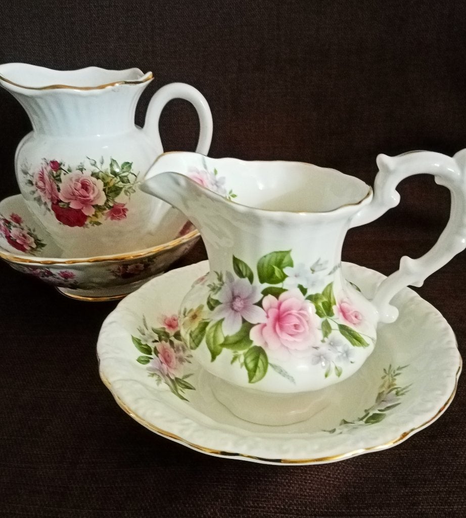 2  Vintage, brocante engelse lampetstellen, Ophalen of Verzenden
