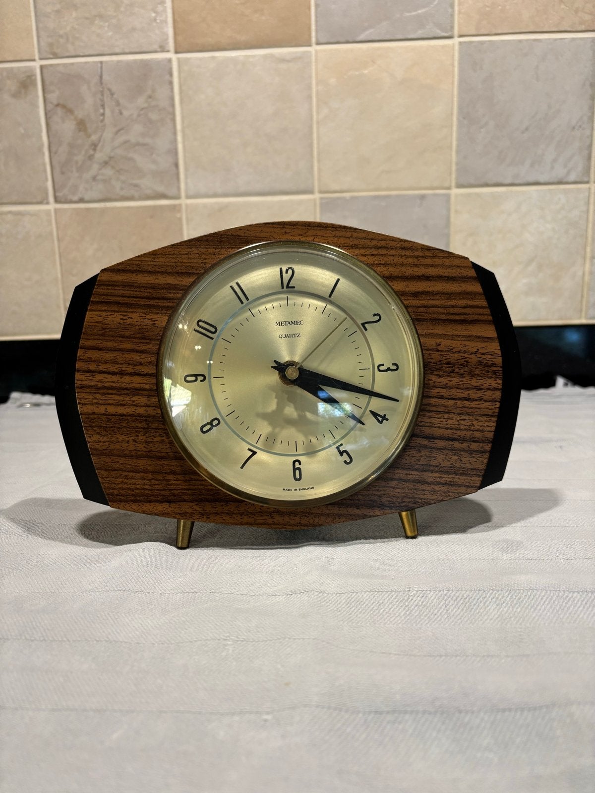 Vintage Metamec Quartz Tafelklok - Made in England, Ophalen of Verzenden