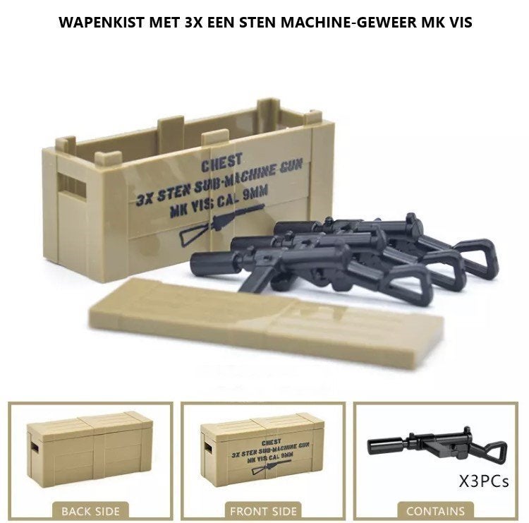 🎁 WW2 Bouwstenen - E22 - Britse wapenkist Sten VIS 🎁, Ophalen of Verzenden, Nieuw