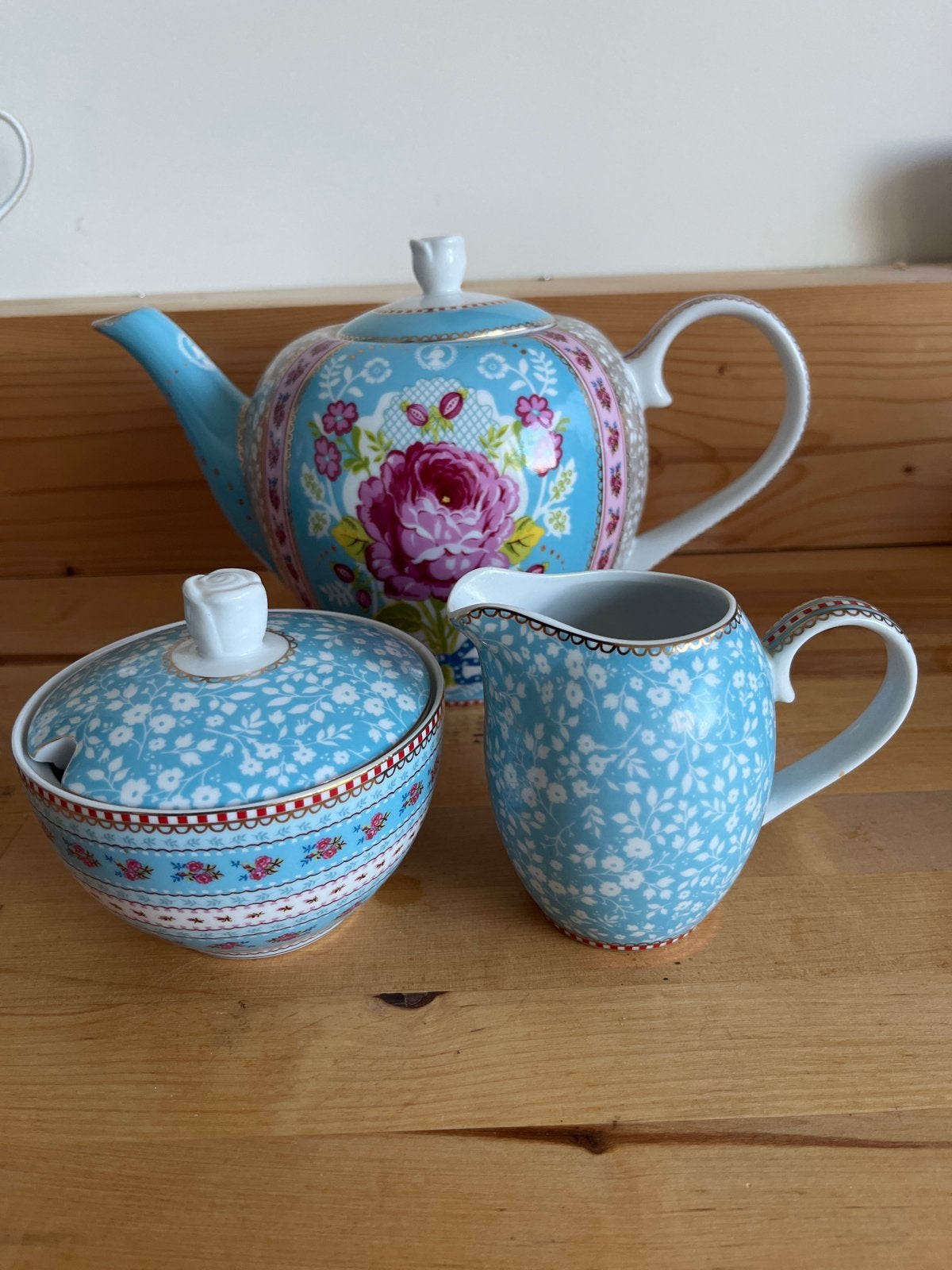 Pip Studio servies Floral collection - theepot, etagiere, Verzenden, Pip Studio, Zo goed als nieuw, Modern