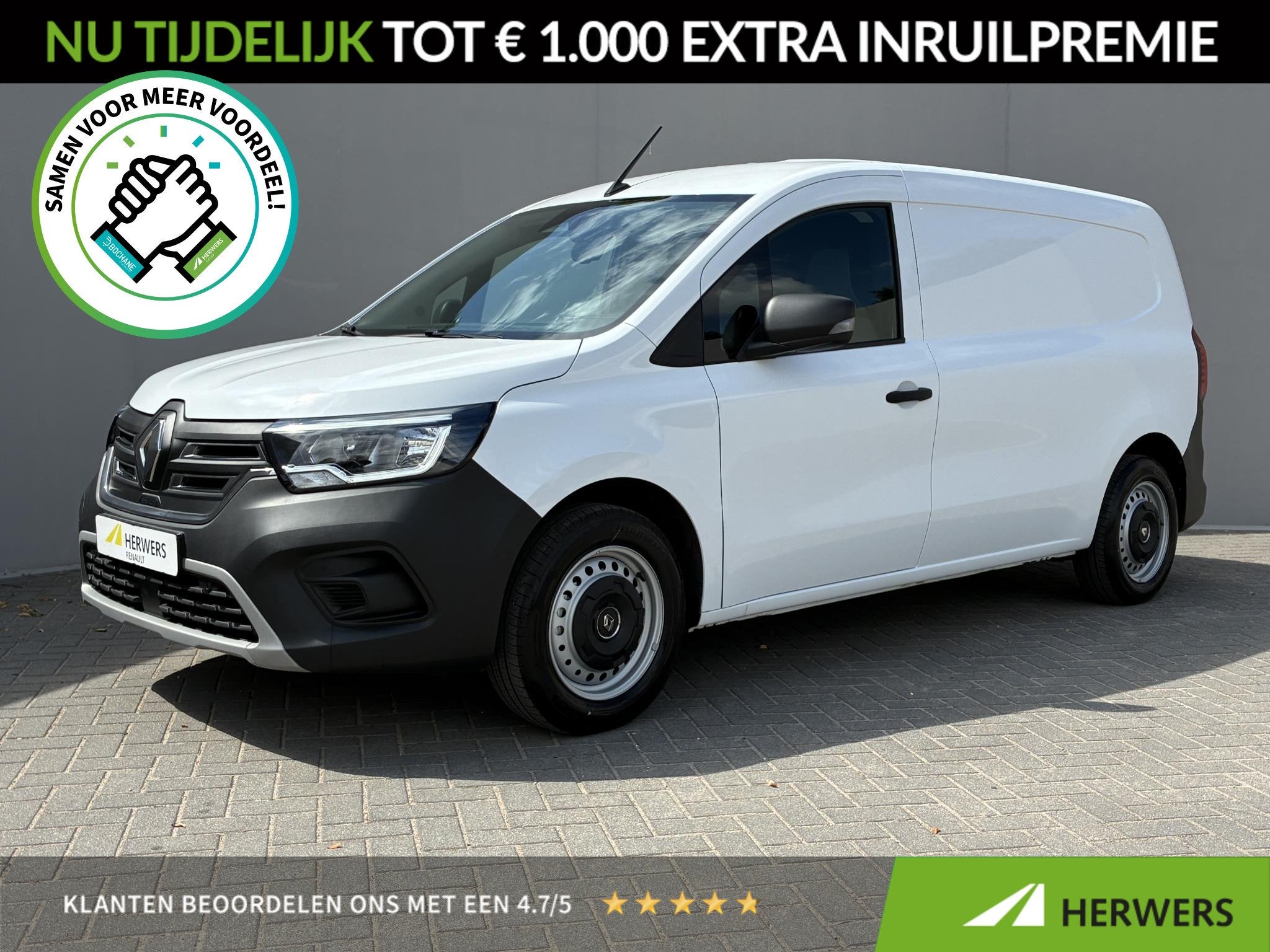 Renault Kangoo E-Tech Advance L2 44 kWh / SOH 99,54% / 22 KW, Auto's, Stof, Gebruikt, Renault, 2 stoelen