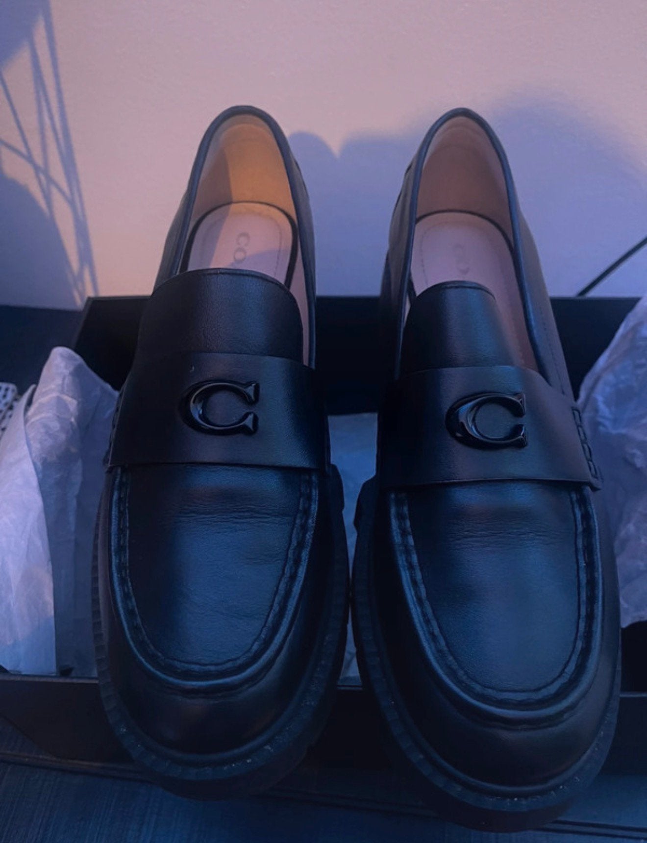 Coach loafers leah, Kleding | Dames, Ophalen of Verzenden, Zo goed als nieuw, Zwart, Instappers