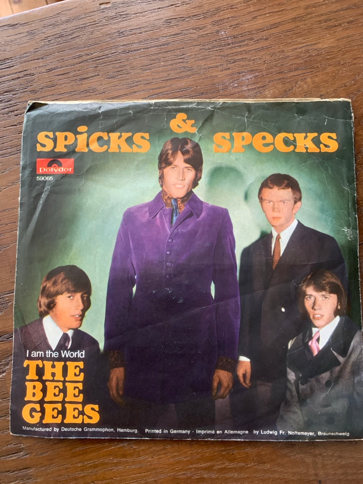 Bee Gees - Spicks and Specks / I Am the World (Single), Fotohoes, Ophalen of Verzenden, Gebruikt, Pop