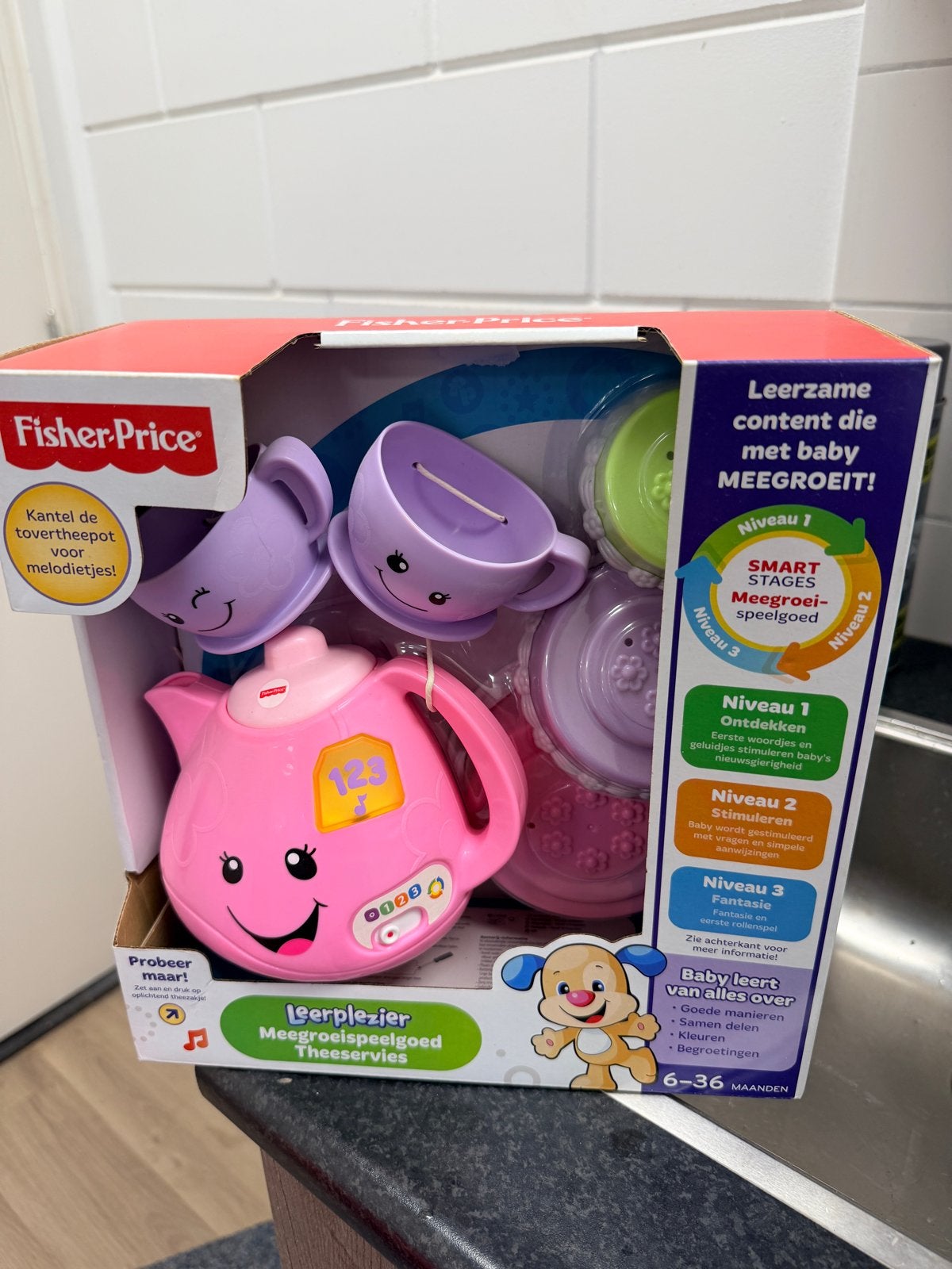 Fisher-Price Leerplezier Meegroeispeelgoed Theeservies, Kinderen en Baby's, Ophalen of Verzenden, Nieuw, Speelset, Met geluid