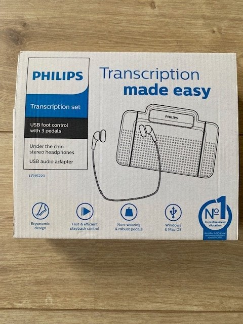Philips Transcriptie-set LFH5220, USB-voets.laar en Headset, Ophalen of Verzenden, Nieuw, Bedraad, Philips