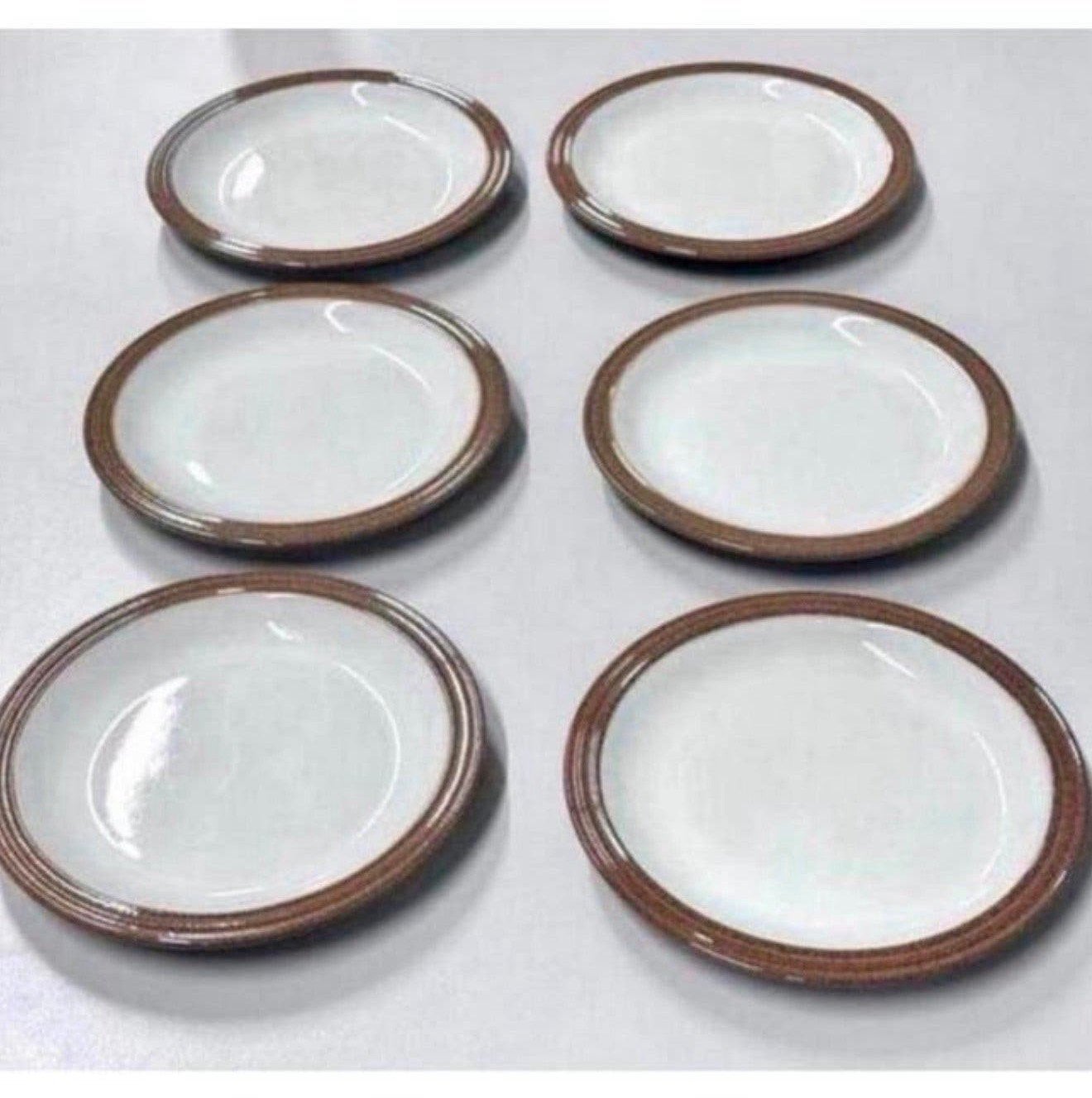 6X antiek servies Schotel schotels Denby zandsteen 16cm, Antiek en Kunst, Ophalen of Verzenden