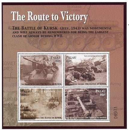 Palau- 2005- serie / vel =motief WW II- the Route to Victory, Ophalen of Verzenden, Postfris