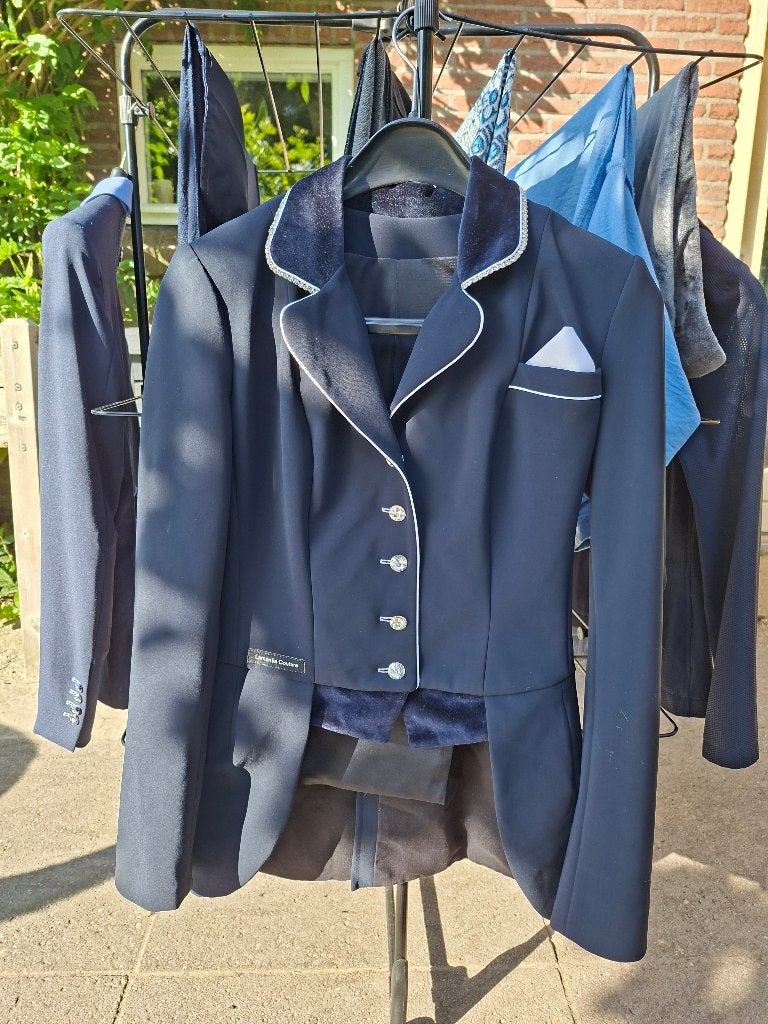 Rijjas (mini-frak) donkerblauw Lamantia couture (36), Dressuur, Ophalen of Verzenden, Zo goed als nieuw, Dames