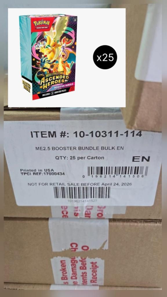Ascended Heroes Bundel sealed Case(25) PRE-ORDER, Ophalen of Verzenden, Nieuw, Overige typen, Foil