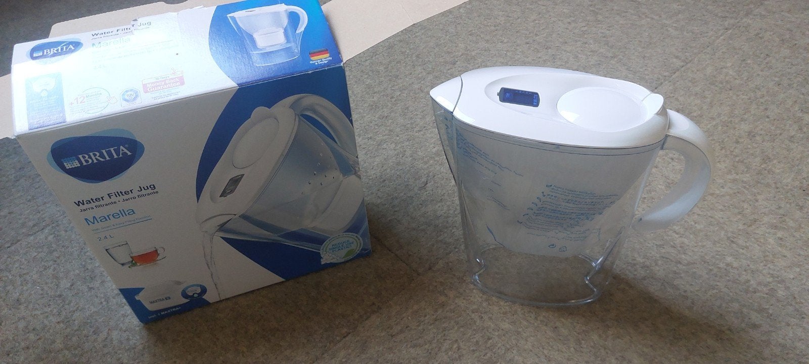 Nieuwe Brita Marella 2.4L waterkan met filter, Kunststof, Nieuw, Ophalen of Verzenden, Wit