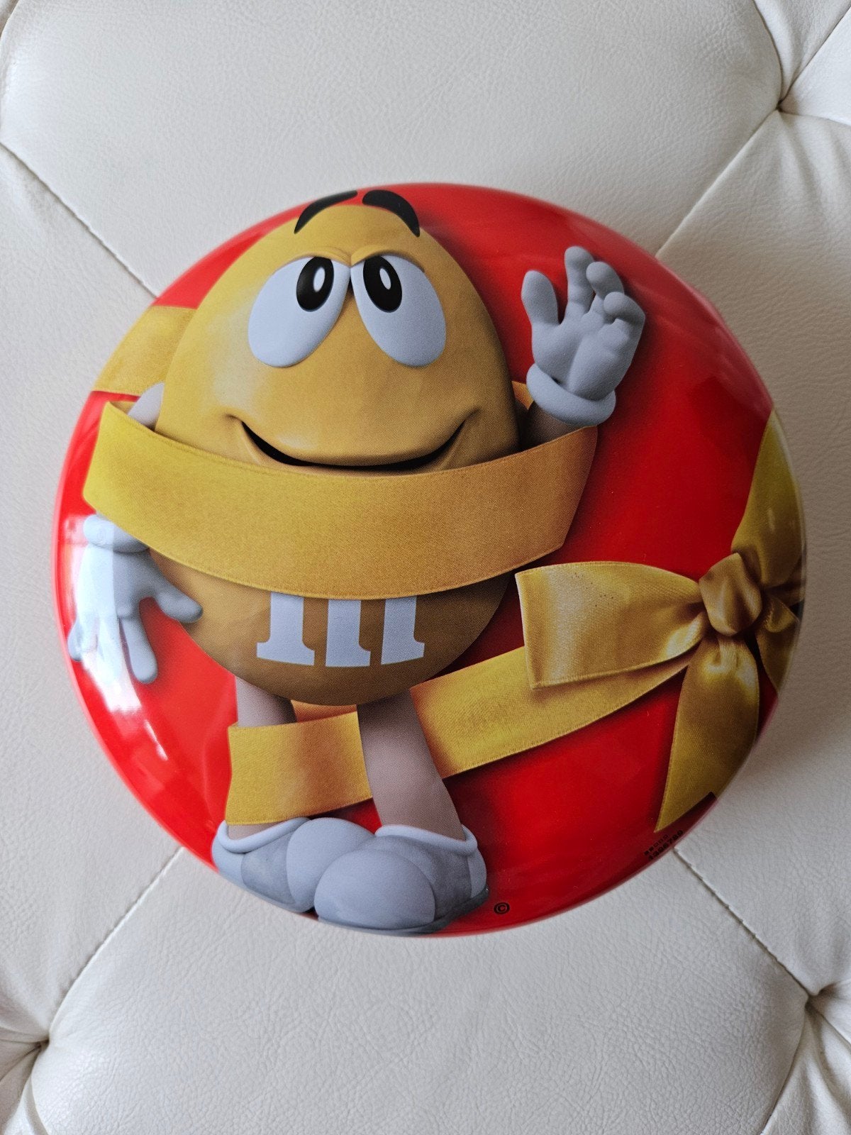 Ronde blik M&M's met gele M&M, Ophalen of Verzenden, Gebruikt, Overige, Overige merken