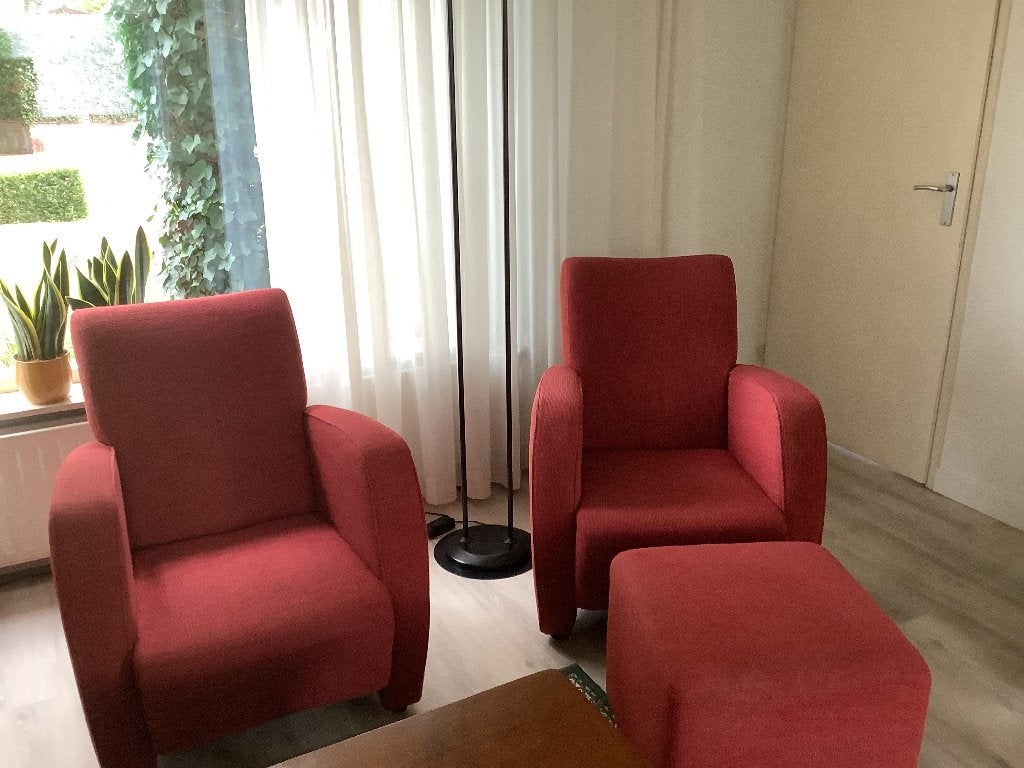 Fauteuils en hocker, Ophalen, Gebruikt, 75 tot 100 cm, Stof