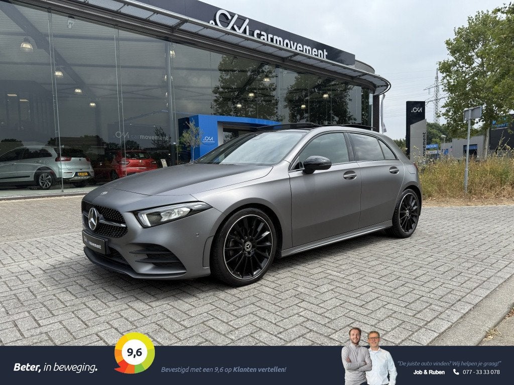 Mercedes-Benz A-Klasse 200 AMG Line I Magno | Night | Schuif, Auto's, Gebruikt, Zwart, 4 cilinders, Automatische klimaatregeling
