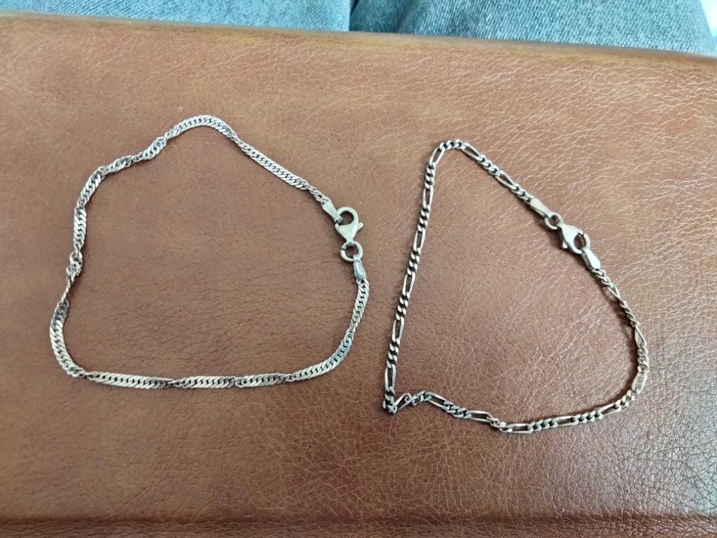 Zilveren armbandjes 3st en 1 bedeltje. Gemerkt, Sieraden, Tassen en Uiterlijk, Ophalen, Gebruikt, Zilver, Zilver