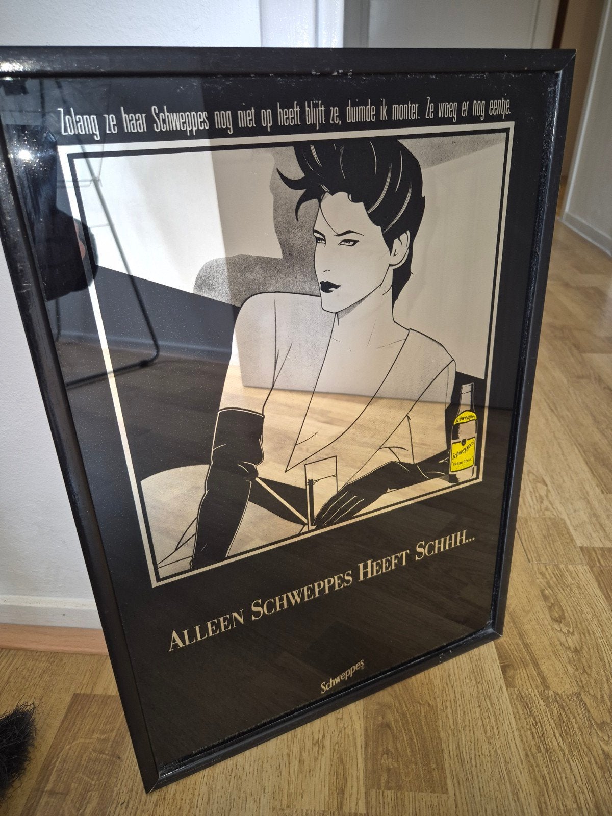 Vintage Schweppes Reclame Spiegel - Ingelijst, Antiek en Kunst, Ophalen