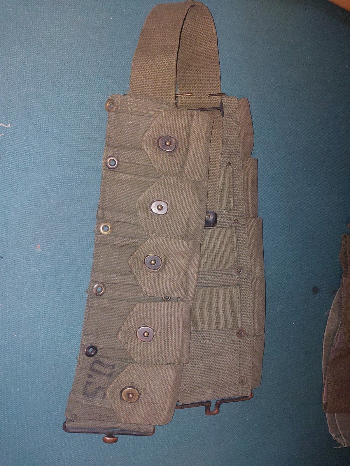 Originele ww2 us m1 garand ammo belt, Ophalen of Verzenden, Amerika