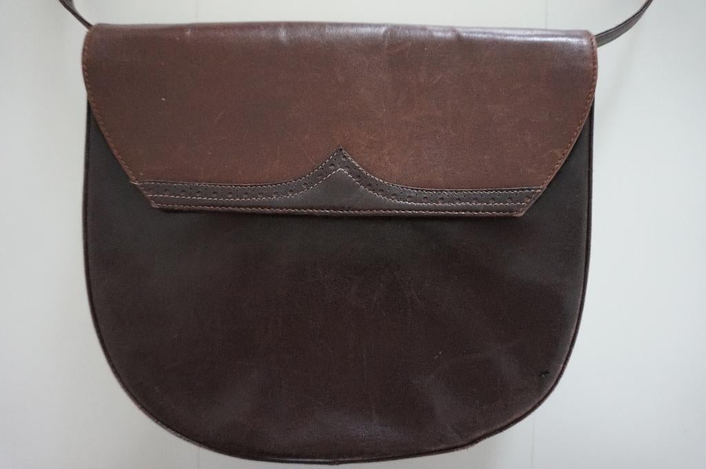 Bally schoudertas bruin leer vintage dames tas uit Italië, Overige merken, Bruin, Ophalen of Verzenden, Zo goed als nieuw