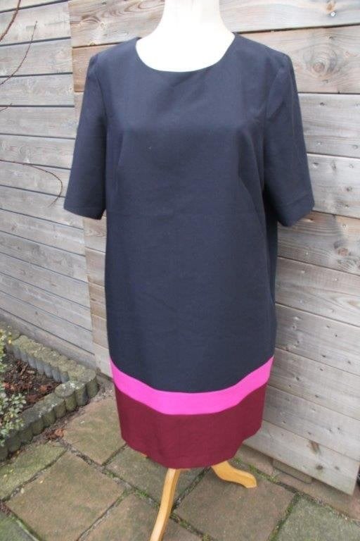Jurk donkerblauw/ roze 123 un deux trois mt 44 Vaste prijs, Blauw, Maat 42/44 (L), Ophalen of Verzenden, Zo goed als nieuw