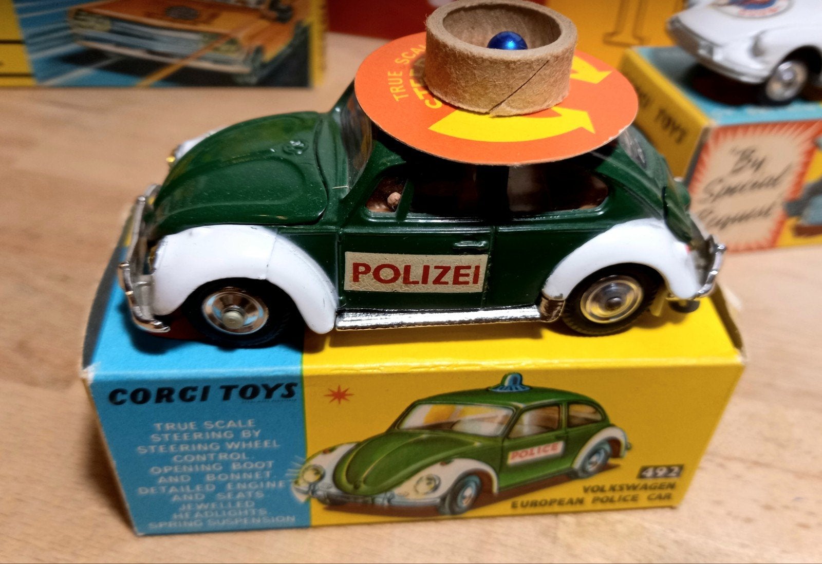 Corgi Toys, GB, 492, VW  POLIZEI, compleet, mint/b, Hobby en Vrije tijd, Modelauto's | 1:43, Ophalen of Verzenden, Auto, Corgi