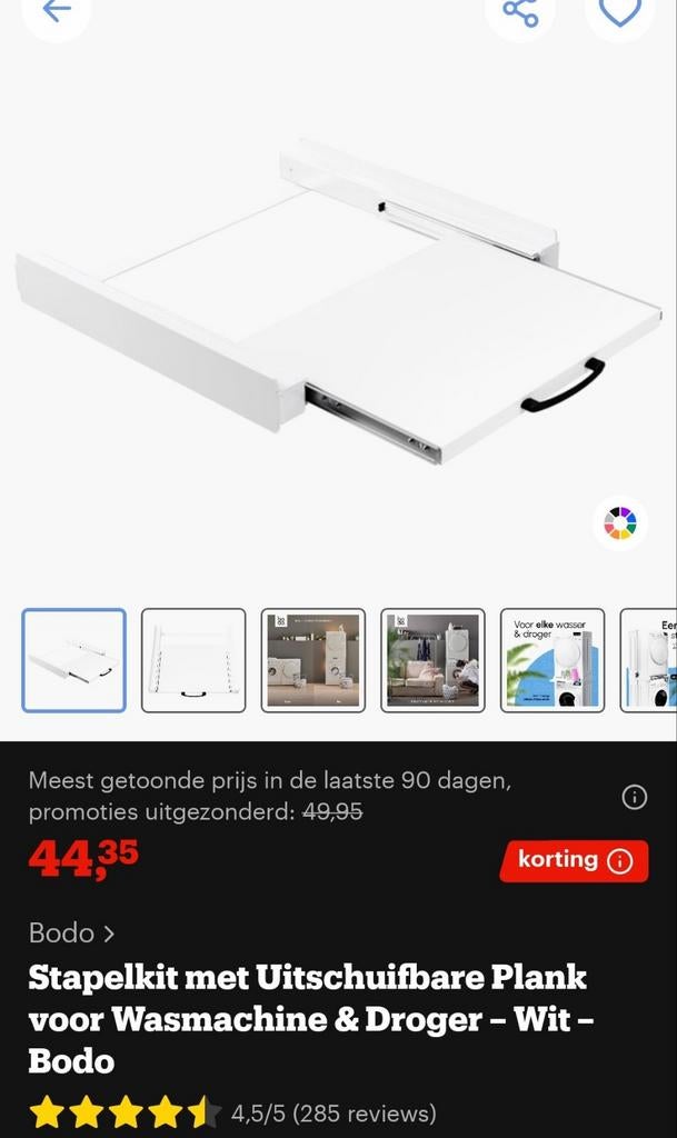 Tussenstuk om wasmachine en droger te stapelen.r, Witgoed en Apparatuur, Wasmachines, Minder dan 1200 toeren, Minder dan 85 cm