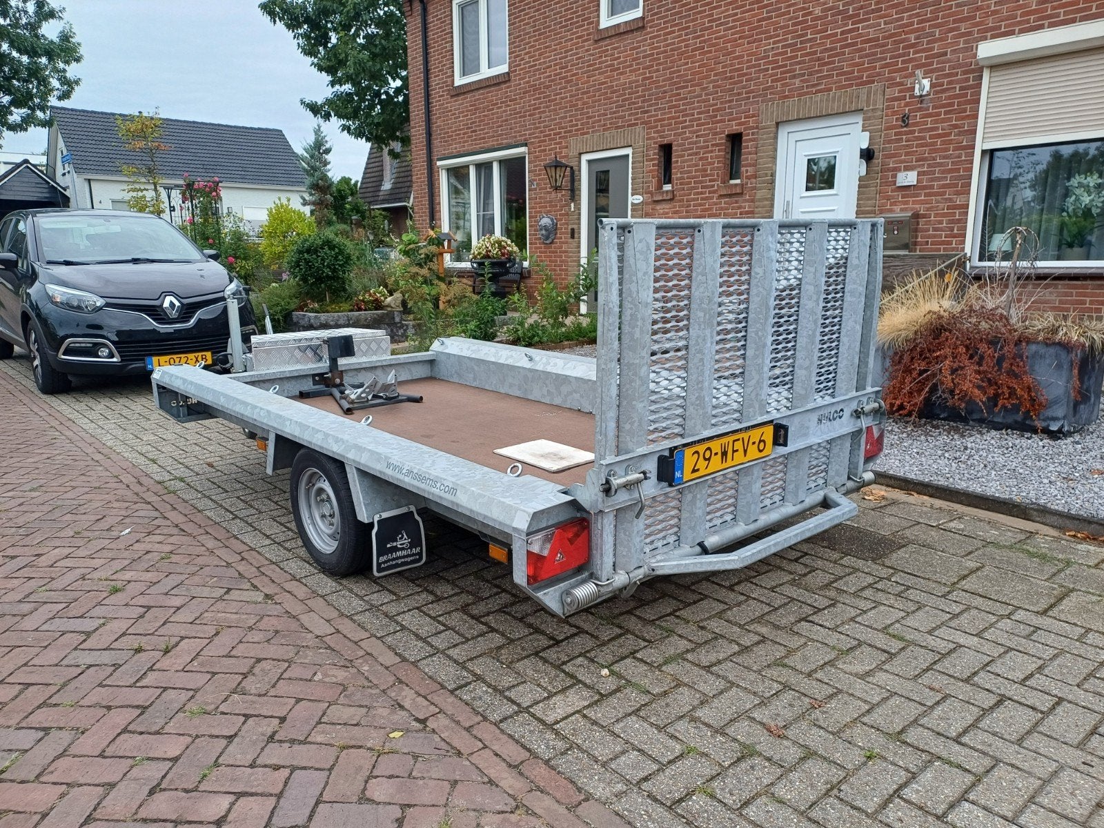 zgan , Hulco plateauwagen machinetransporter  1500kg met opr, Ophalen, Zo goed als nieuw