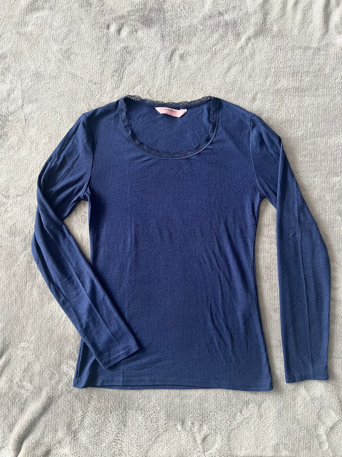 Hunkemöller longsleeve / pyjama shirt - maat S, Blauw, Ophalen of Verzenden, Zo goed als nieuw, Lange mouw