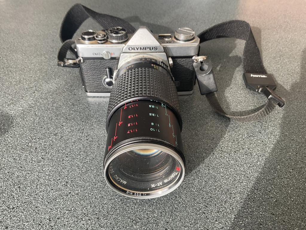 Olympus MO-2n Analoge camera met 4 objectieven, Ophalen of Verzenden, Gebruikt, Spiegelreflex, Olympus