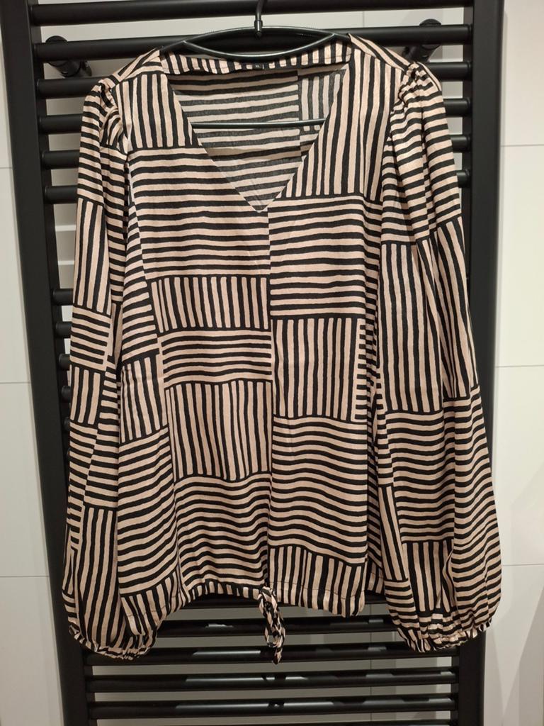 G-maxx blouse zand/zwart Maat XL. zgan, Kleding | Dames, Blouses en Tunieken, Zwart, Maat 46/48 (XL) of groter, Ophalen of Verzenden