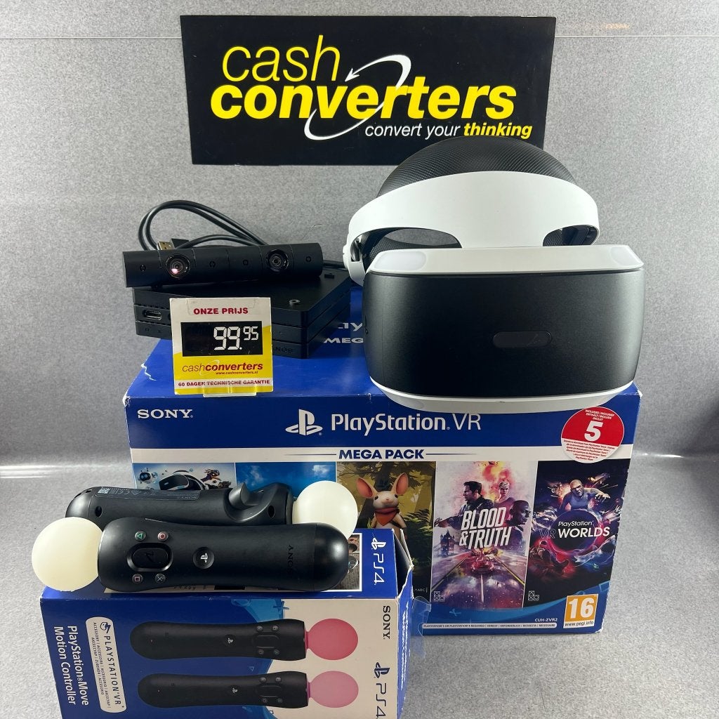 Sony VR Bril + 2x Motion Move controller | PS4 | 411407, Ophalen of Verzenden, Gebruikt, VR-bril, Sony PlayStation