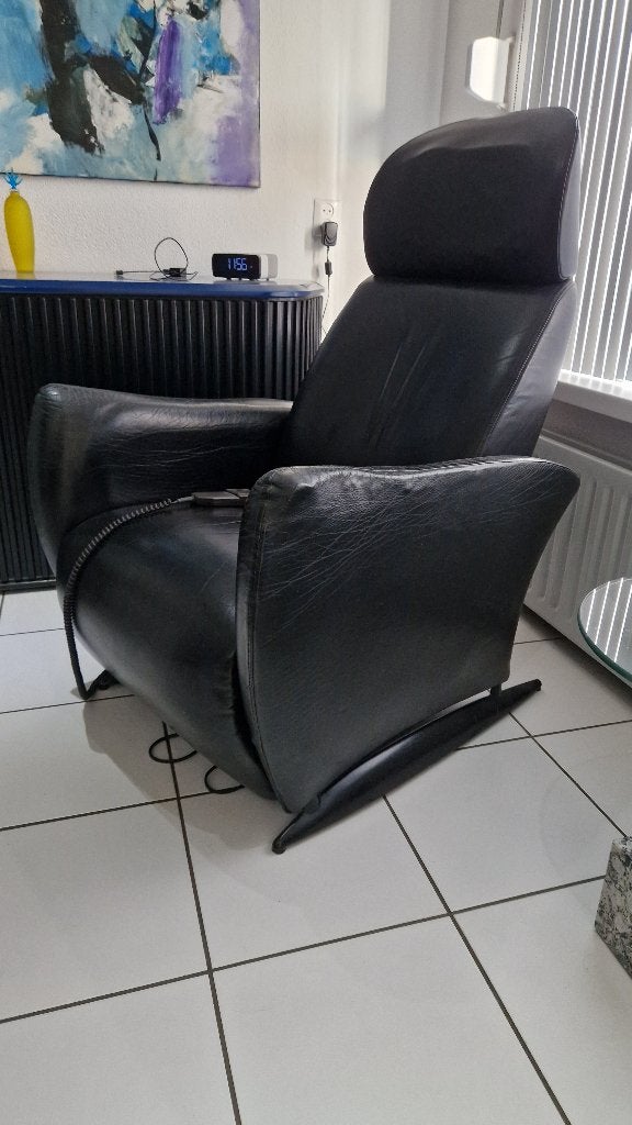 Elektrisch relax fauteuil design jaren '90, Huis en Inrichting, Fauteuils, Ophalen, Gebruikt, 50 tot 75 cm, Leer