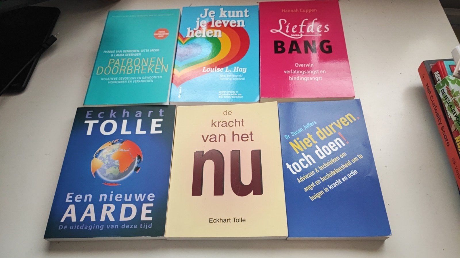 boekenset: Eckhart Tolle, Hannah Cuppen, Hannie van Gendere, Boeken, Ophalen of Verzenden, Gelezen, Eckhart Tolle, Susan Jeffers, Hannah Cuppen, Hannie van Genderen