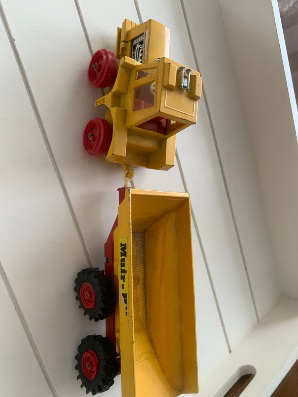 Matchbox Super Kings K-6 Muir-Hill Tractor & Trailer 1972, Ophalen of Verzenden, Gebruikt