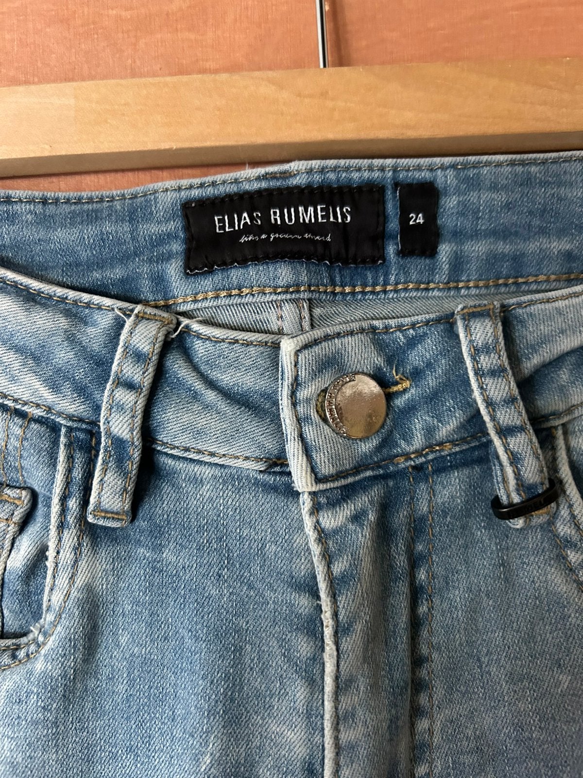 Elias Rumelis Jeans - Maat 24 - Lichtblauw met slijtage, Ophalen of Verzenden, Gedragen, Blauw, W27 (confectie 34) of kleiner