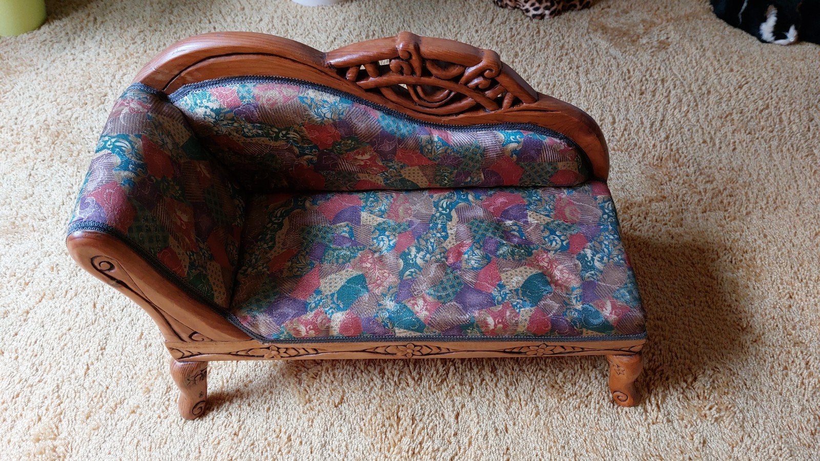 Brocante Vintage  Sofa / bank voor pop, Verzamelen, Poppen, Ophalen, Zo goed als nieuw, Pop