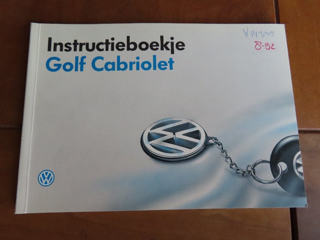 Instructieboek Volkswagen Golf Cabriolet 1992, nieuwstaat!, Auto diversen, Handleidingen en Instructieboekjes, Ophalen of Verzenden