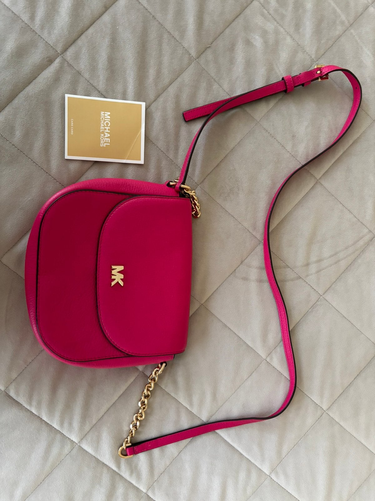 Nieuw fuchsia roze echt leer schoudertas Michael Kors, Ophalen of Verzenden, Nieuw, Roze, Schoudertasje
