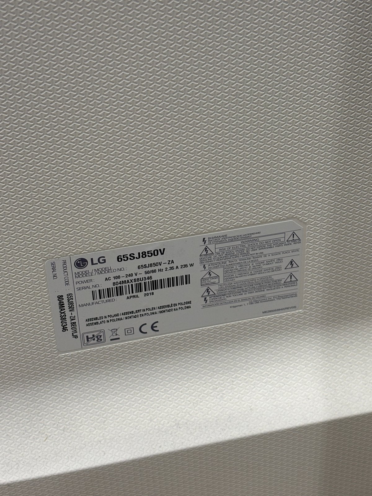Tv schermen 65 inch, Ophalen, 50 Hz, 100 cm of meer, 4k (UHD)