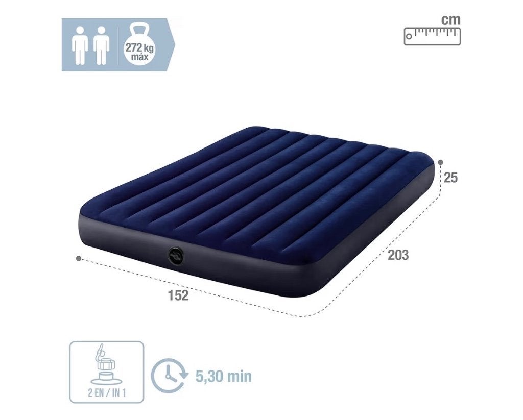 Air bed for 2people (152*203*25), Ophalen, Gebruikt, Blauw, Tweepersoons