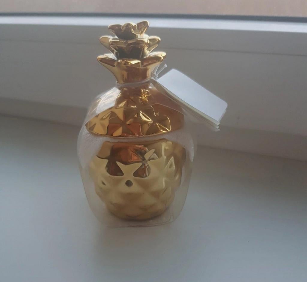 Gouden Ananas Decoratie kaars 11 cm, Huis en Inrichting, Woonaccessoires | Overige, Nieuw, Ophalen of Verzenden, Goud, Metaal