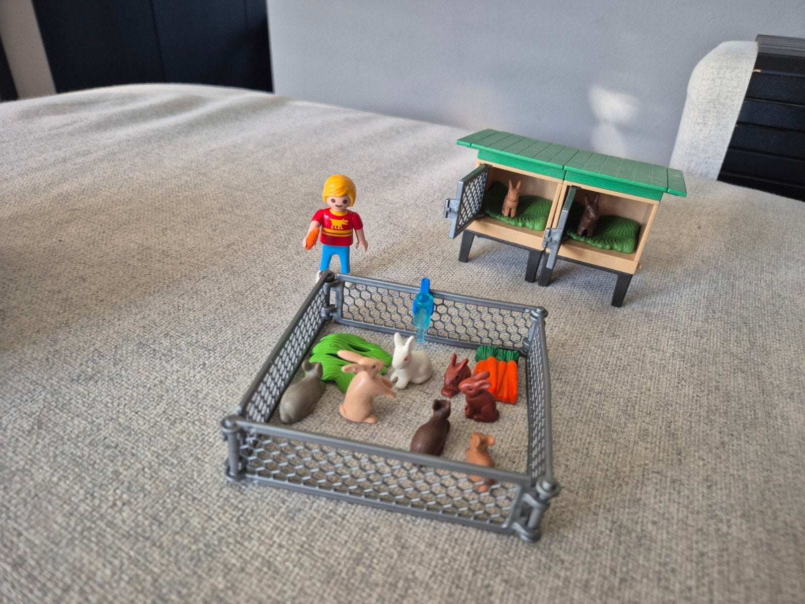 Playmobil Konijnenhok met Konijnen en Boer - Set 6140, Ophalen, Gebruikt, Complete set