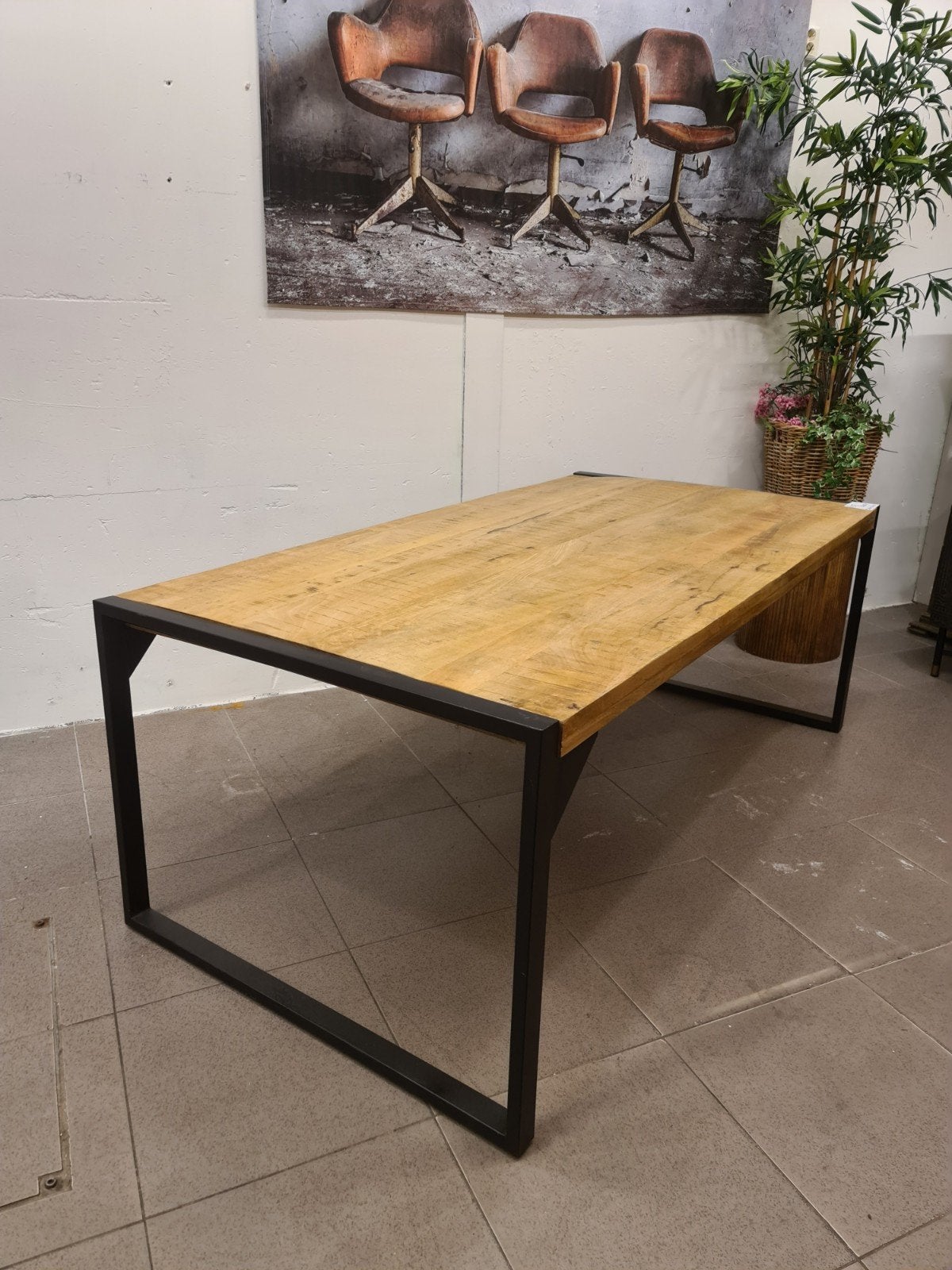 Nieuwe eettafel 200x100cm mango b-keuze model €150, Ophalen, Hout, ., Nieuw