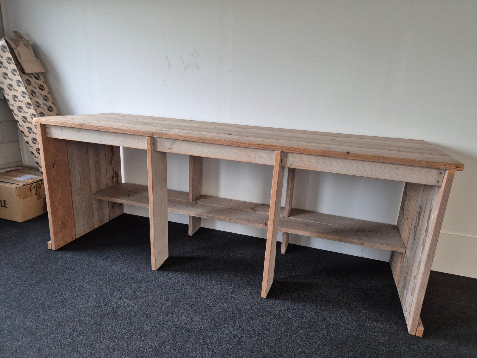 hoge brede tafel (steigerhout), Huis en Inrichting, Ophalen