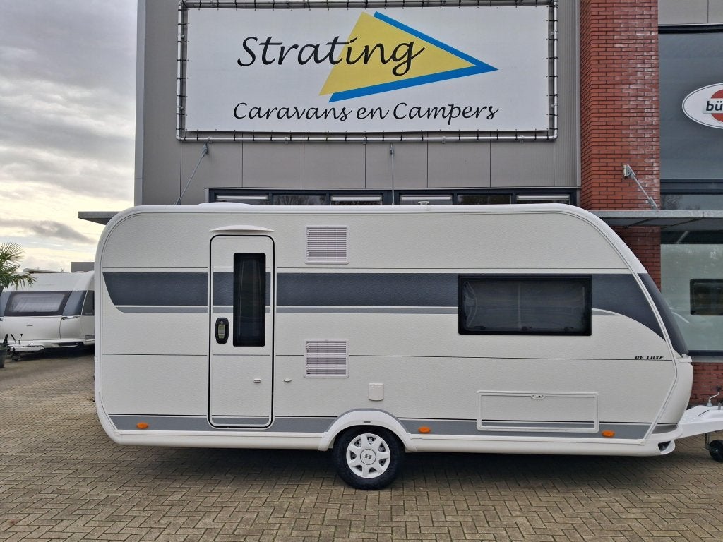 Hobby De Luxe 460 SL NIEUW!! ENKELE BEDDEN, Schokbreker, Hobby, Bedrijf, Tot en met 3