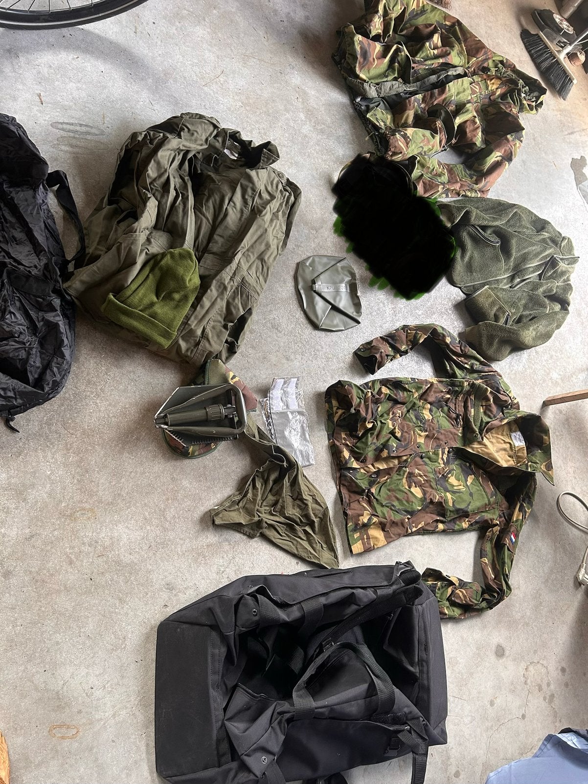Leger woodland bilaminaat fleece overal schep, Verzamelen, Militaria | Algemeen, Ophalen of Verzenden, Landmacht, Nederland