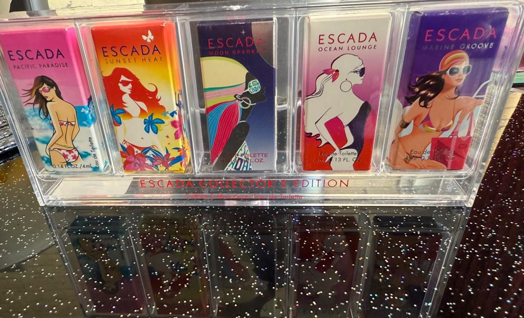 Escada Collectors Edition 5 parfumminiaturen met doosjes, Ophalen of Verzenden, Nieuw, Miniatuur, Gevuld