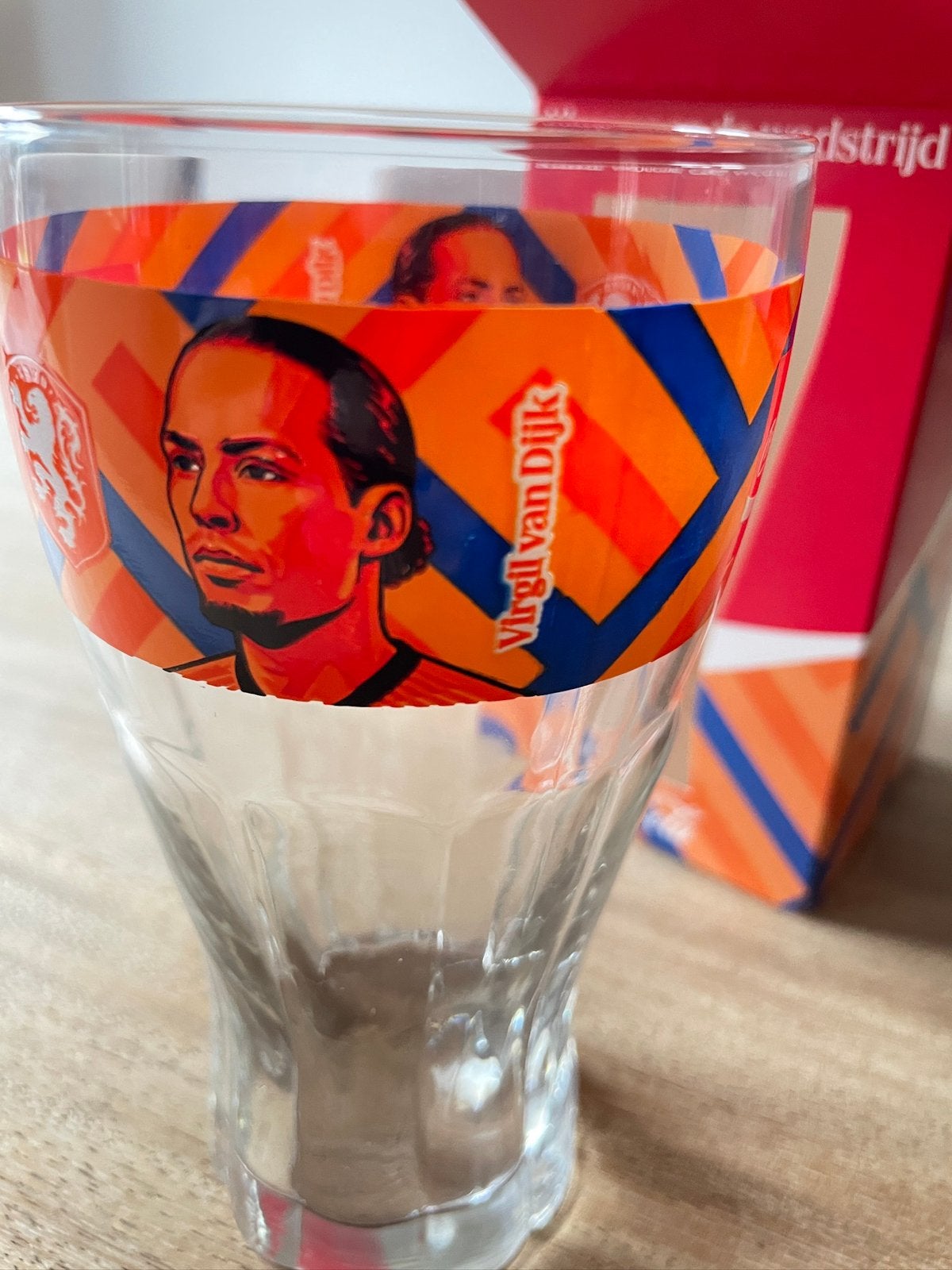 Coca Cola glas, Virgil van Dijk, Ophalen of Verzenden, Nieuw, Waterglas
