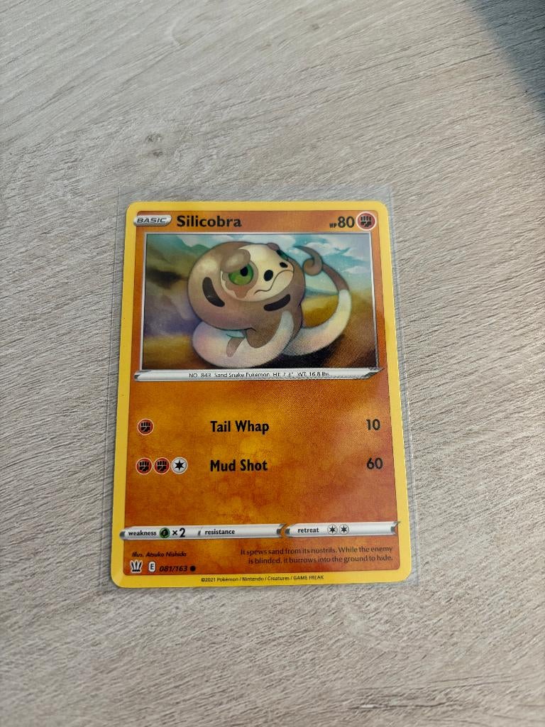 Silicobra 081/163 Battle Styles - Pokémon Kaart, Ophalen of Verzenden, Nieuw, Losse kaart