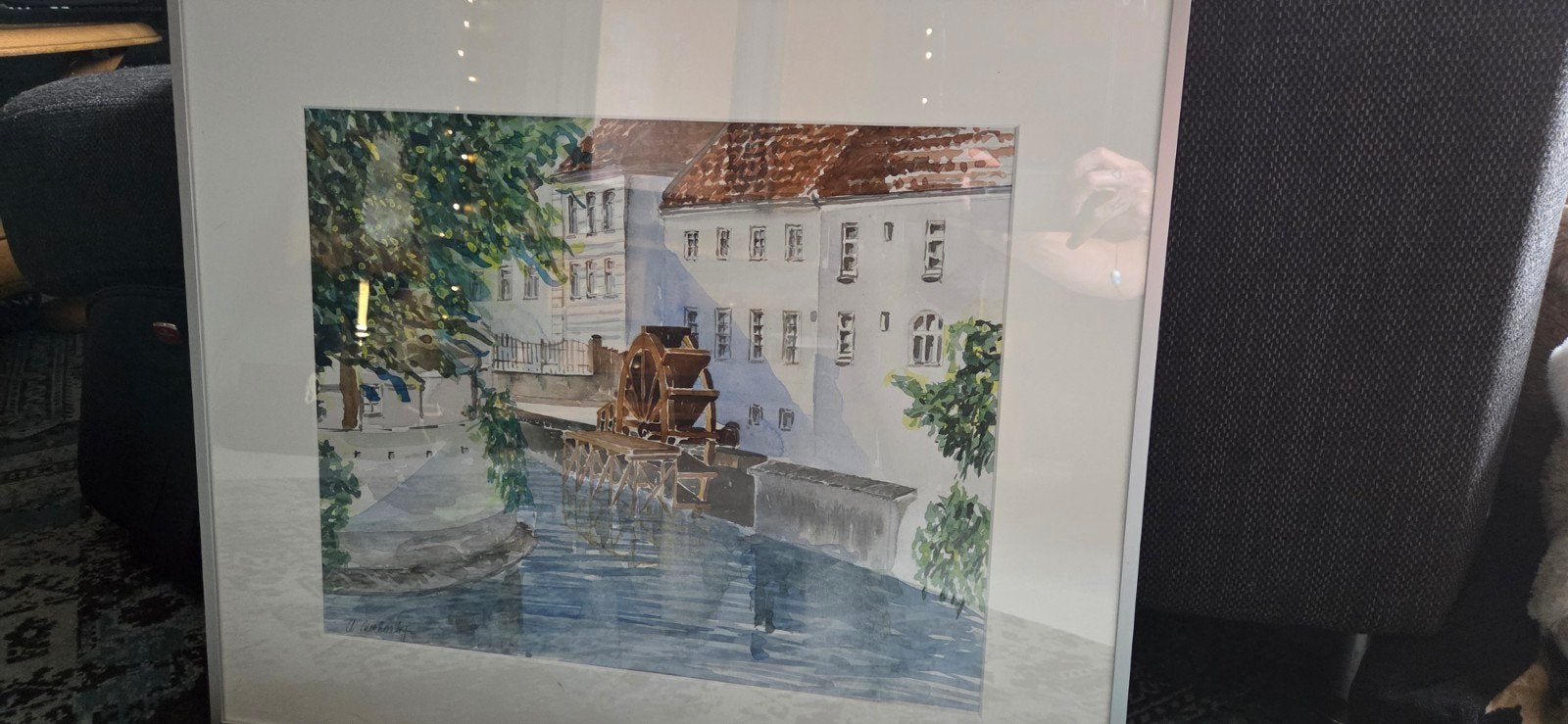 Aquarel Grand Priory Watermill Praag 2003, Ophalen of Verzenden